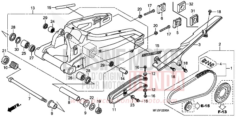 SCHWINGE von CBR600RR ABS GRAPHITE BLACK (NHB01) von 2010